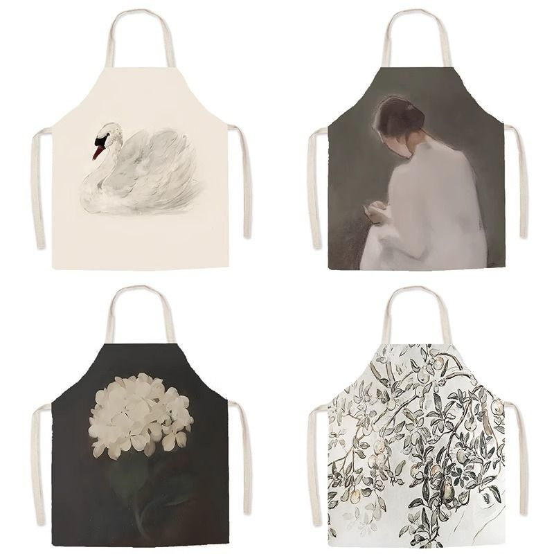 Linum Home Textiles - Nordic Swan Ballet Art Linen Apron