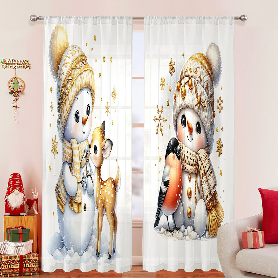 2PCS Digital Print Sheer Curta - Curtain Sheer Voile review and price