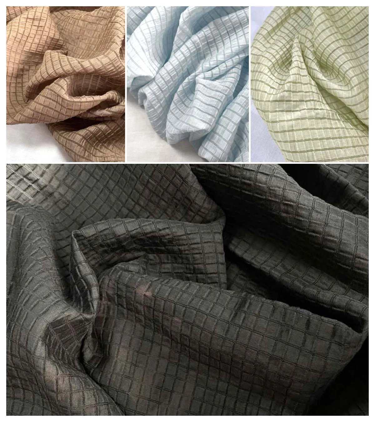 Cream Yellow Checkered Fabric  - Home Textiles And Decor review and price