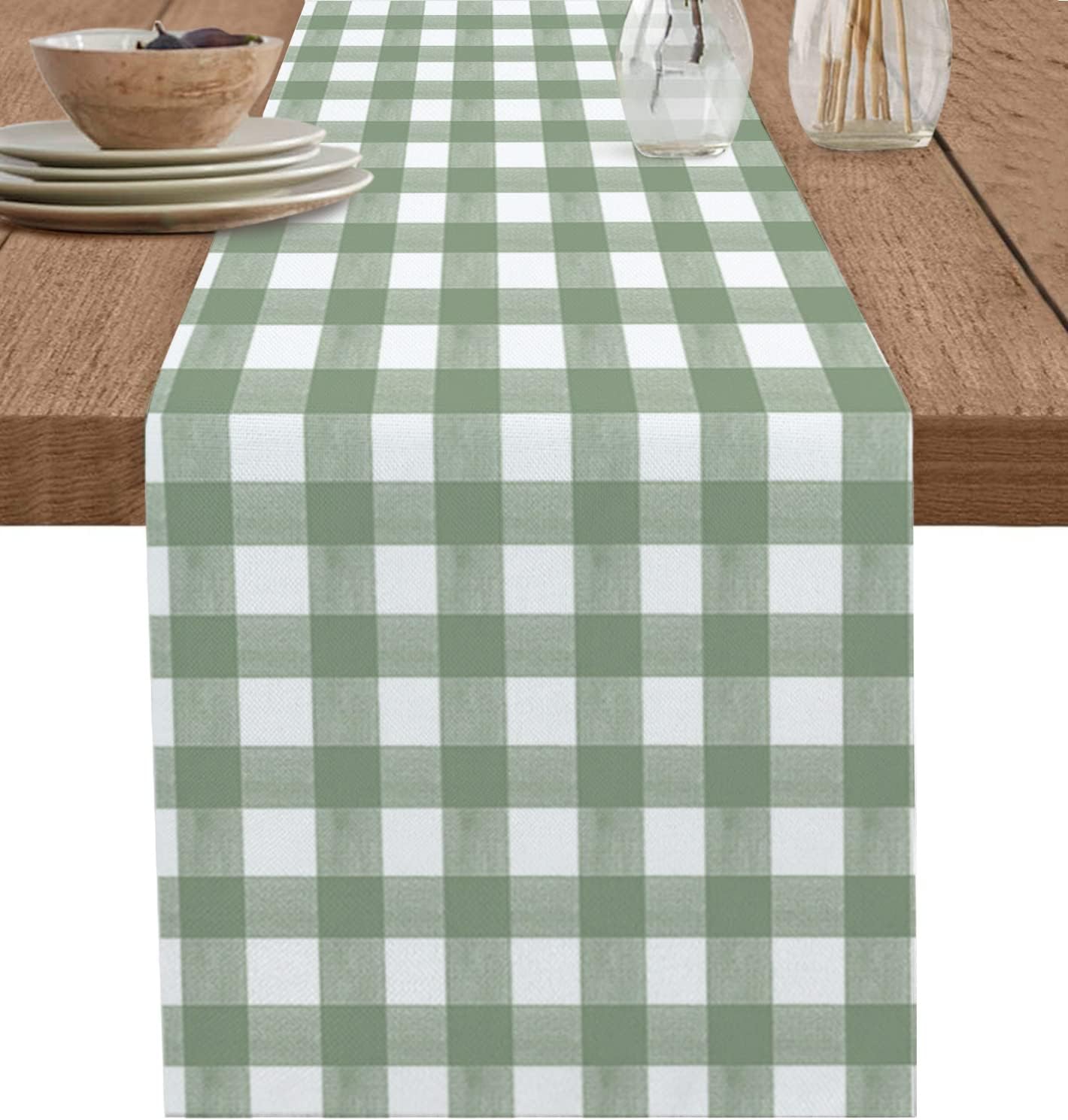 Green Buffalo Plaid Linen Tabl - Linum Home Textiles review and price