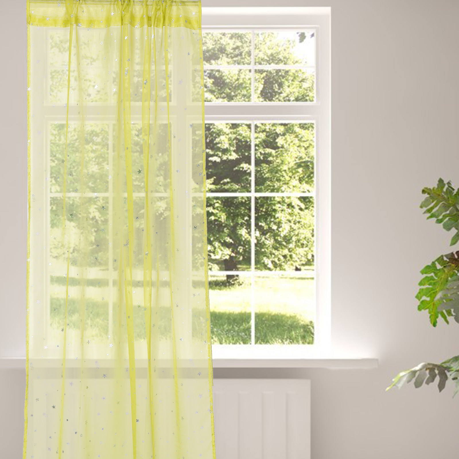 Silver Star Foil Sheer Curtain - Curtain Sheer Voile review and price