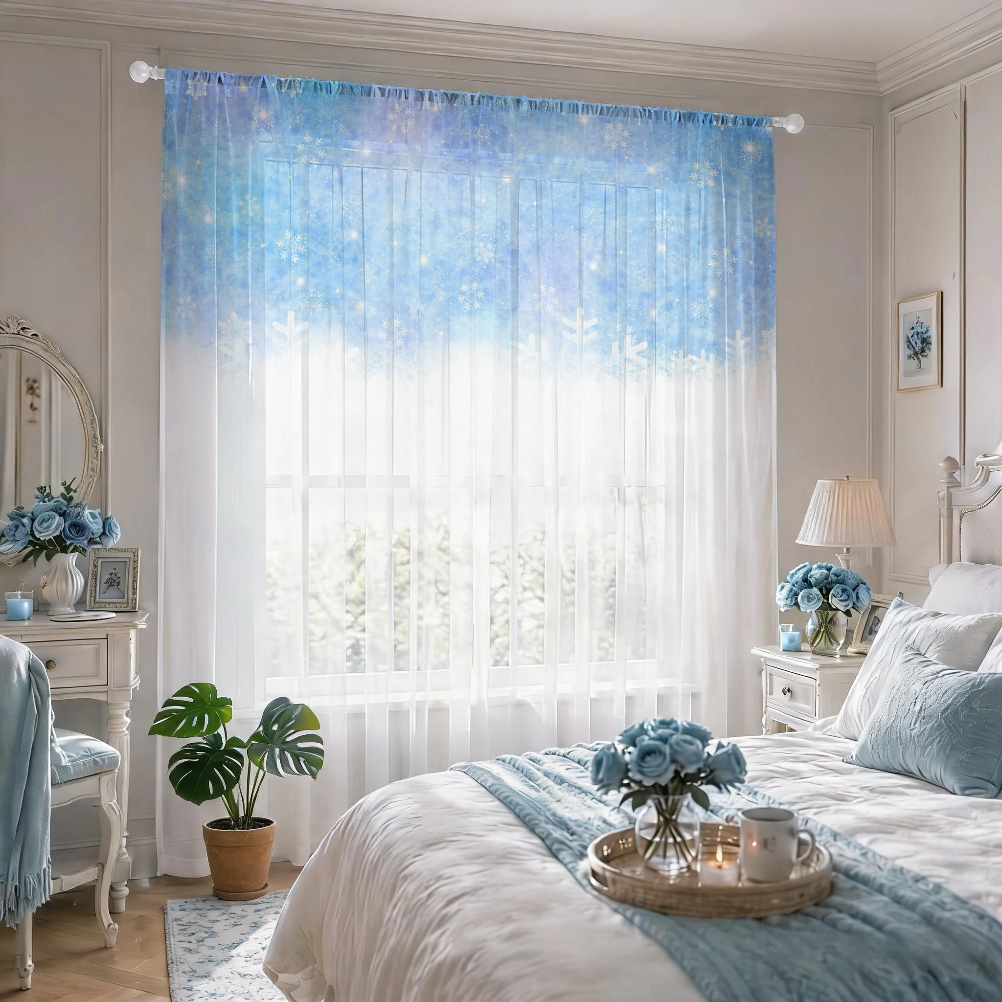 Floral Gradient Sheer Curtain, - Curtain Sheer Voile review and price