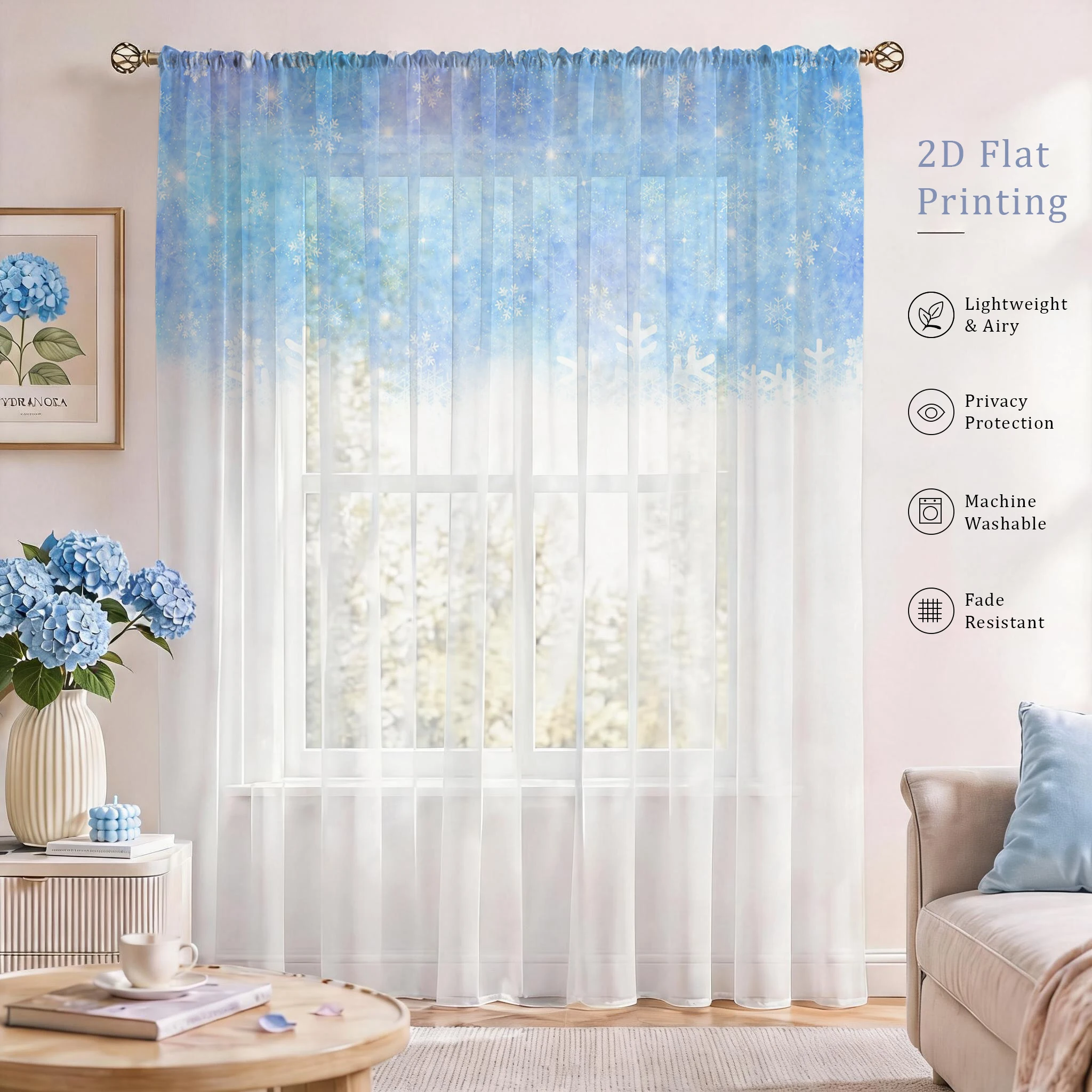 Floral Gradient Sheer Curtain, - Curtain Sheer Voile review and price
